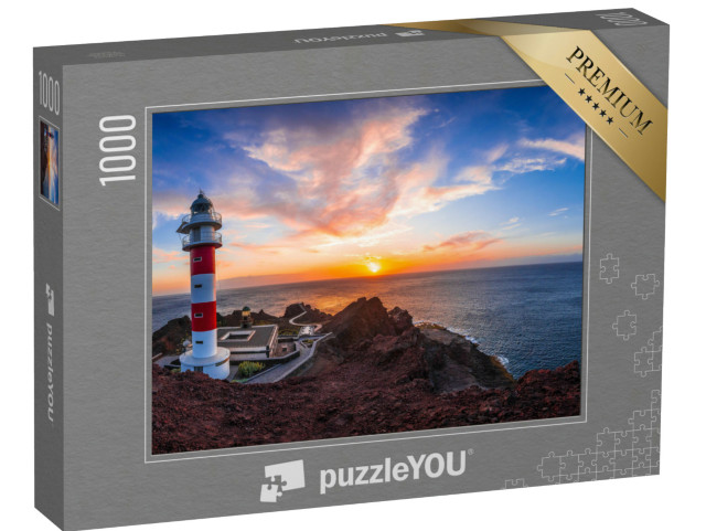 Puzzel 1000 stukjes „Zonsondergang bij de vuurtoren van Punta de Teno, Tenerife“
