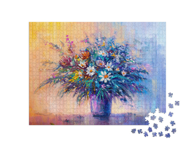 Puzzel 1000 stukjes „Impressionistische stijl: een boeket wilde bloemen“