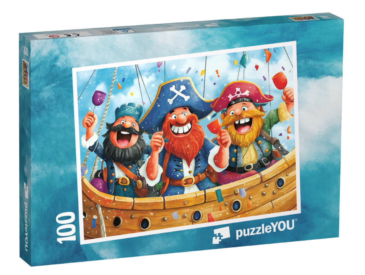Puzzel 100 stukjes „De vrolijke piratenverjaardagsbende“