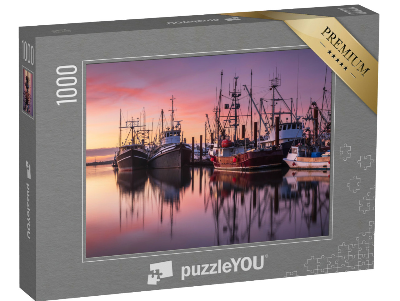 Puzzel 1000 stukjes „Vissersboten in de haven van Steveston, British Columbia“