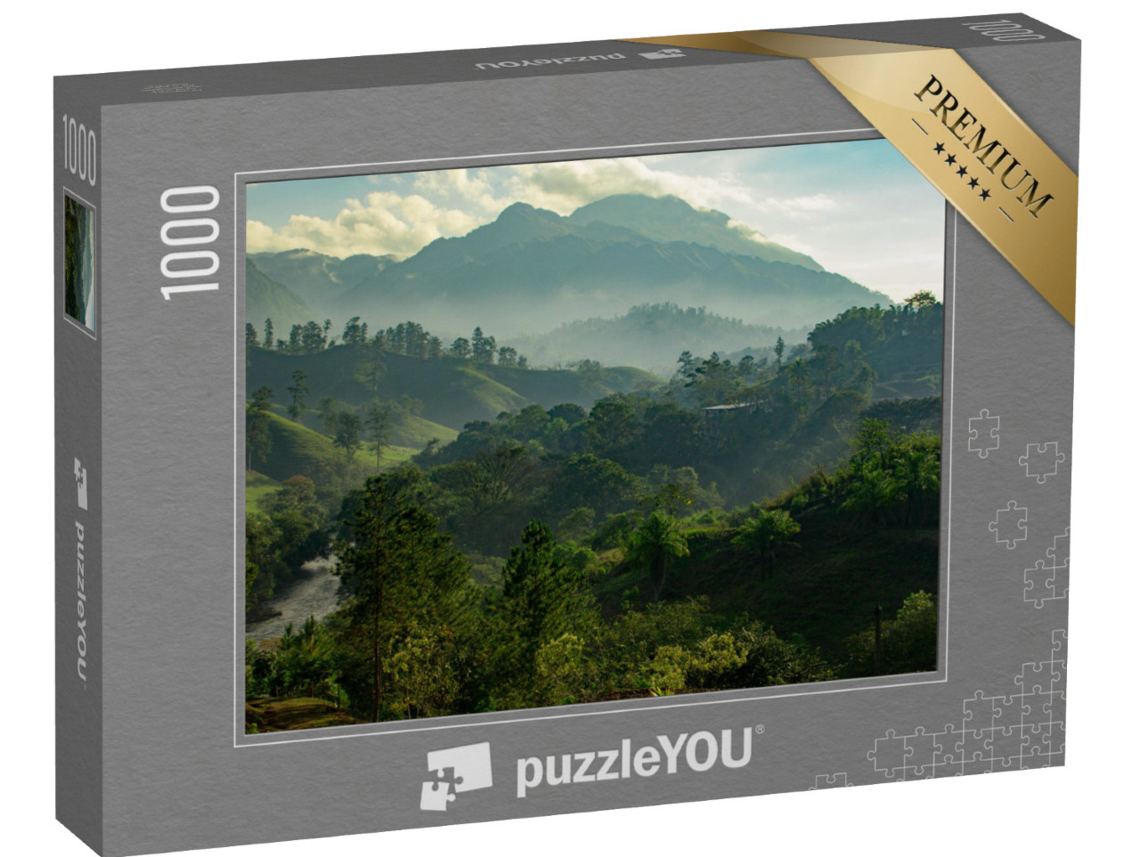 Puzzel 1000 stukjes „Guatemala, zonsopgang boven de jungle“