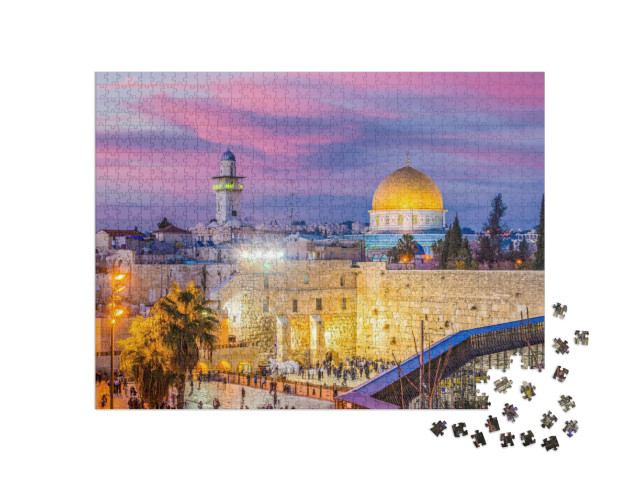 Puzzel 1000 stukjes „Oude Stad bij de Westelijke Muur met de Rotskoepel, Jeruzalem, Israël“