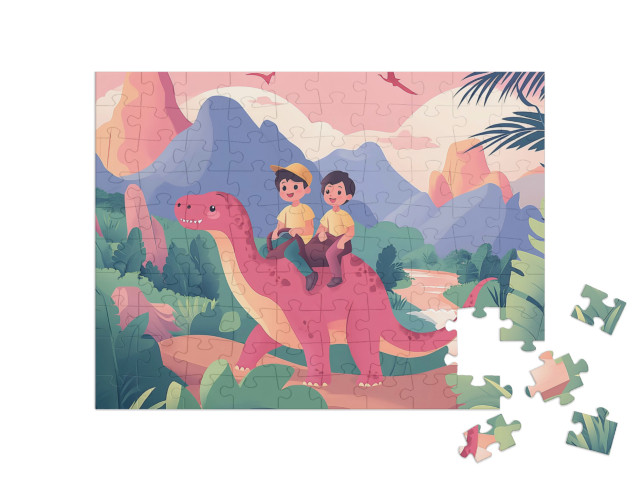 Puzzel 100 stukjes „Een dag in Dino-Land“