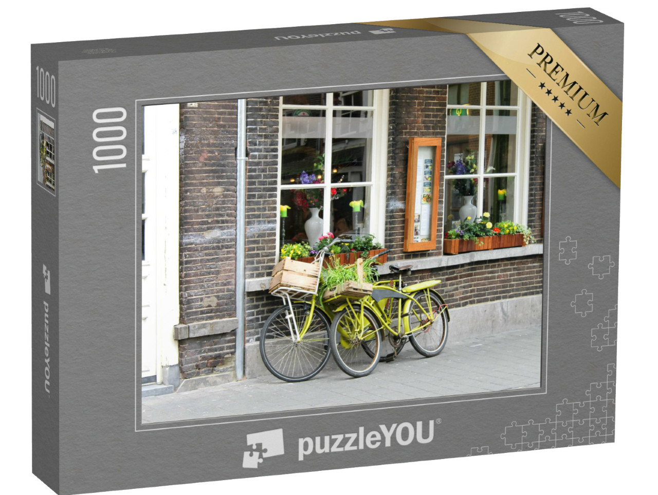 Puzzel 1000 stukjes „Twee fietsen in de stad Den Bosch“
