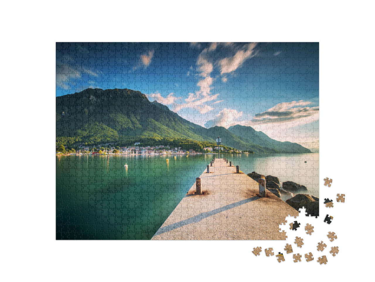 Puzzel 1000 stukjes „Zonsondergang in Wallis, Zwitserse Alpen, Europa“