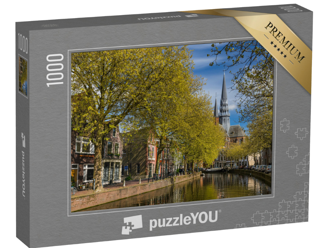 Puzzel 1000 stukjes „Stadsgezicht van Gouda in Nederland“