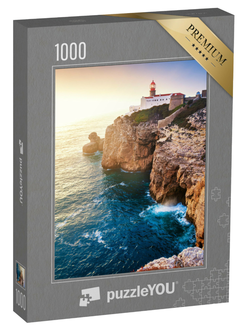 Puzzel 1000 stukjes „Vuurtoren op Kaap St Vincent, het meest zuidwestelijke punt van Europa, Portugal“