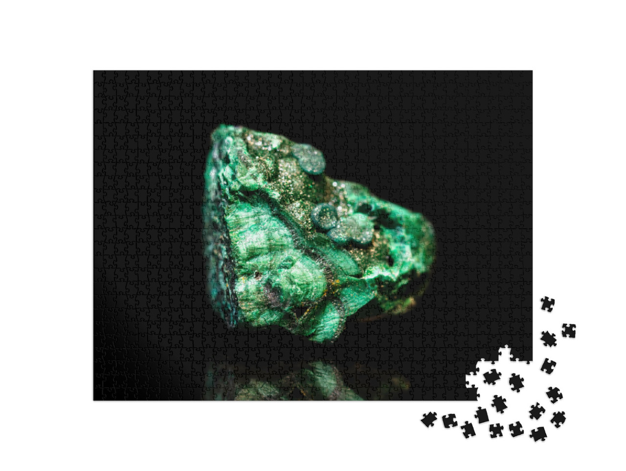 Puzzel 1000 stukjes „Groene ruwe malachiet: mineraalsteen“