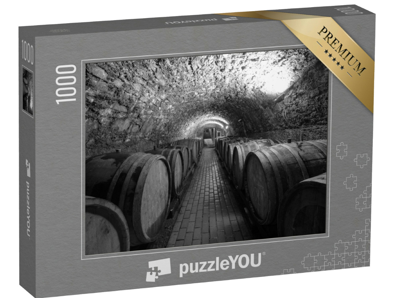 Puzzel 1000 stukjes „Wijnvaten in een wijnkelder“