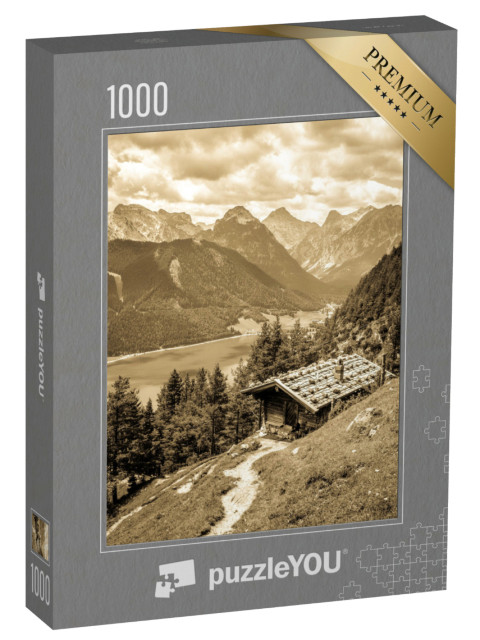 Puzzel 1000 stukjes „Achensee in Oostenrijk, sepia“