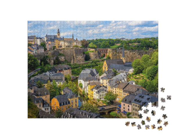 Puzzel 1000 stukjes „Oude binnenstad van Luxemburg-stad, hoofdstad van het Groothertogdom Luxemburg“