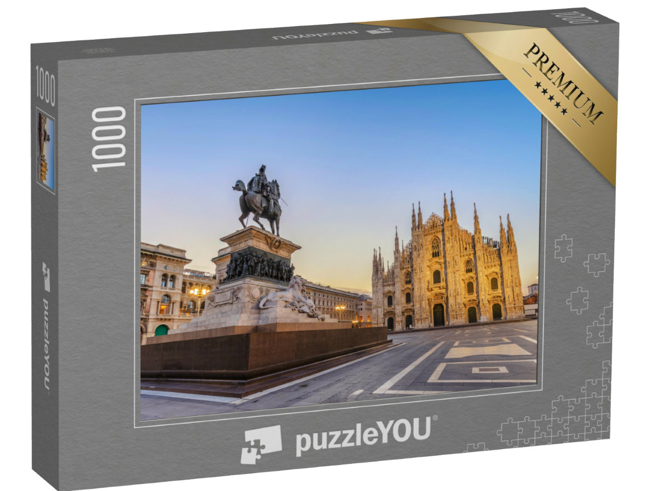 Puzzel 1000 stukjes „Kathedraal van Milaan (Milan Duomo) bij zonsopgang, Milaan (Milano), Italië“