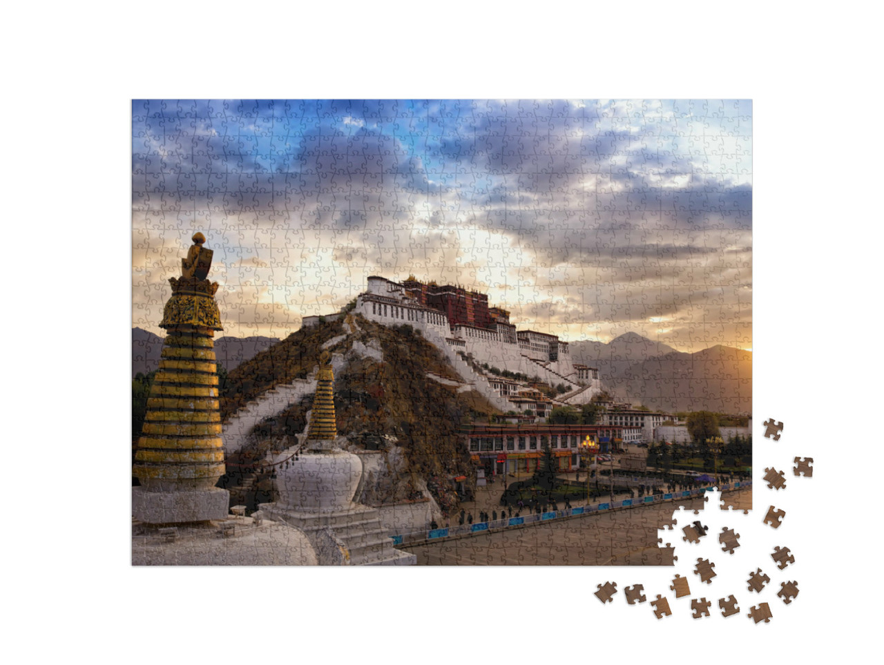 Puzzel 1000 stukjes „Potala Paleis bij zonsopgang in Lhasa, Tibet“