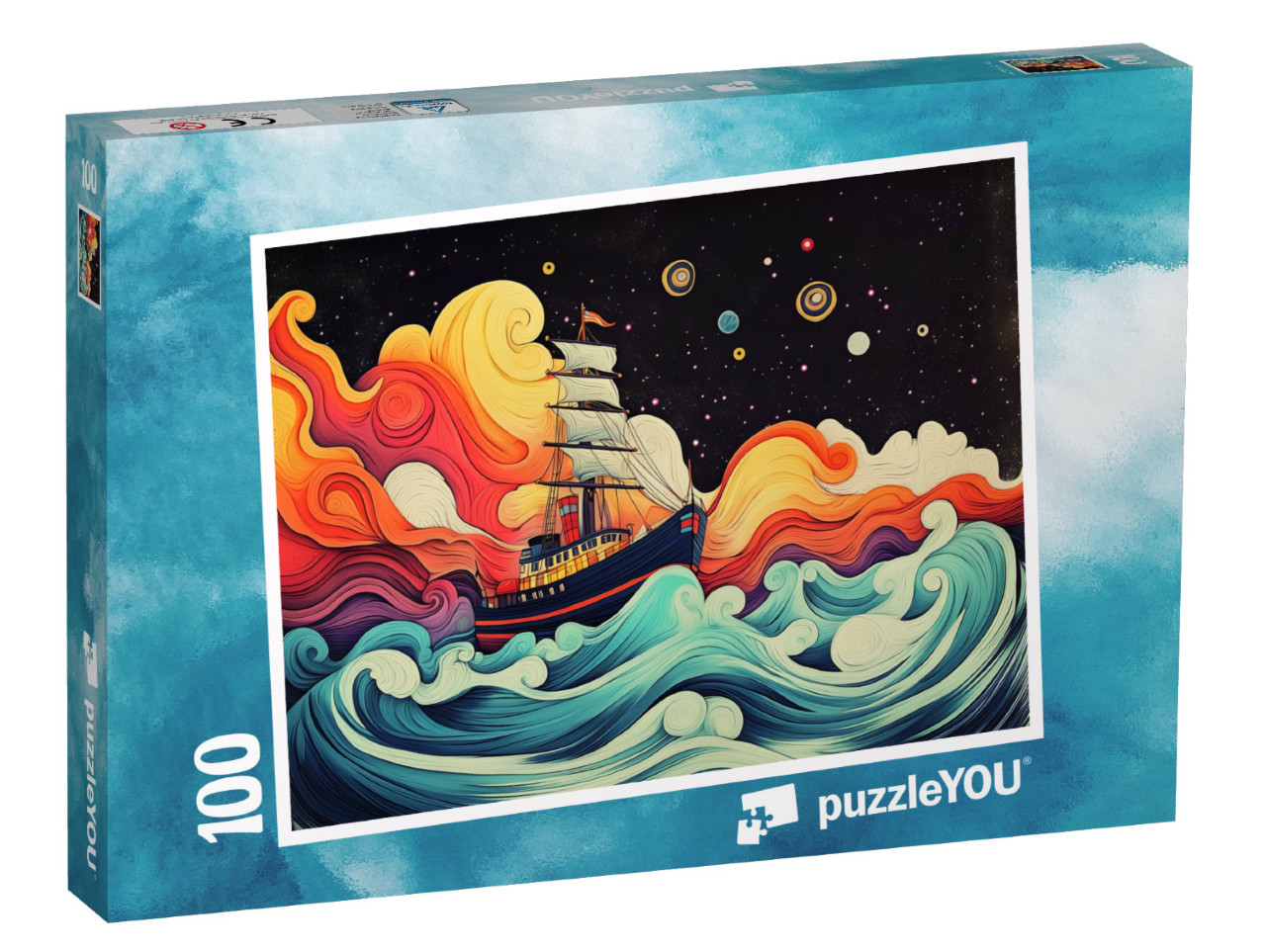 Puzzel 100 stukjes „In de magische zee van golven“