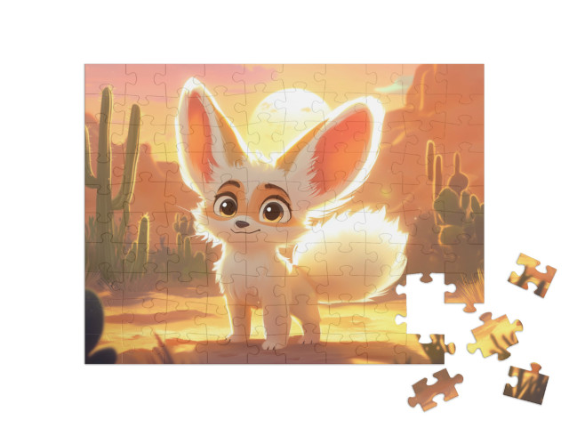 Puzzel 100 stukjes „De kleine woestijnvos op ontdekkingstocht“