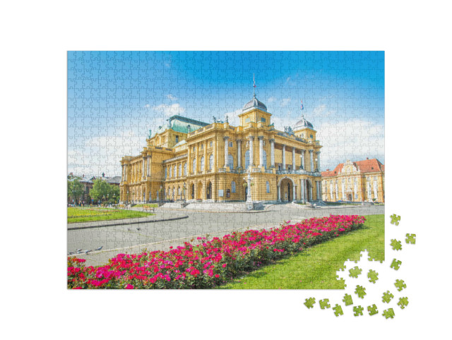 Puzzel 1000 stukjes „Kroatisch Nationaal Theater in Zagreb“