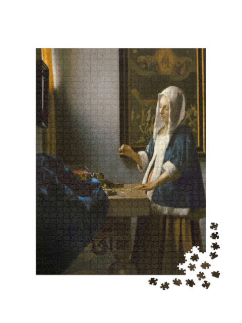 Puzzel 1000 stukjes „Johannes Vermeer - Vrouw met weegschaal“