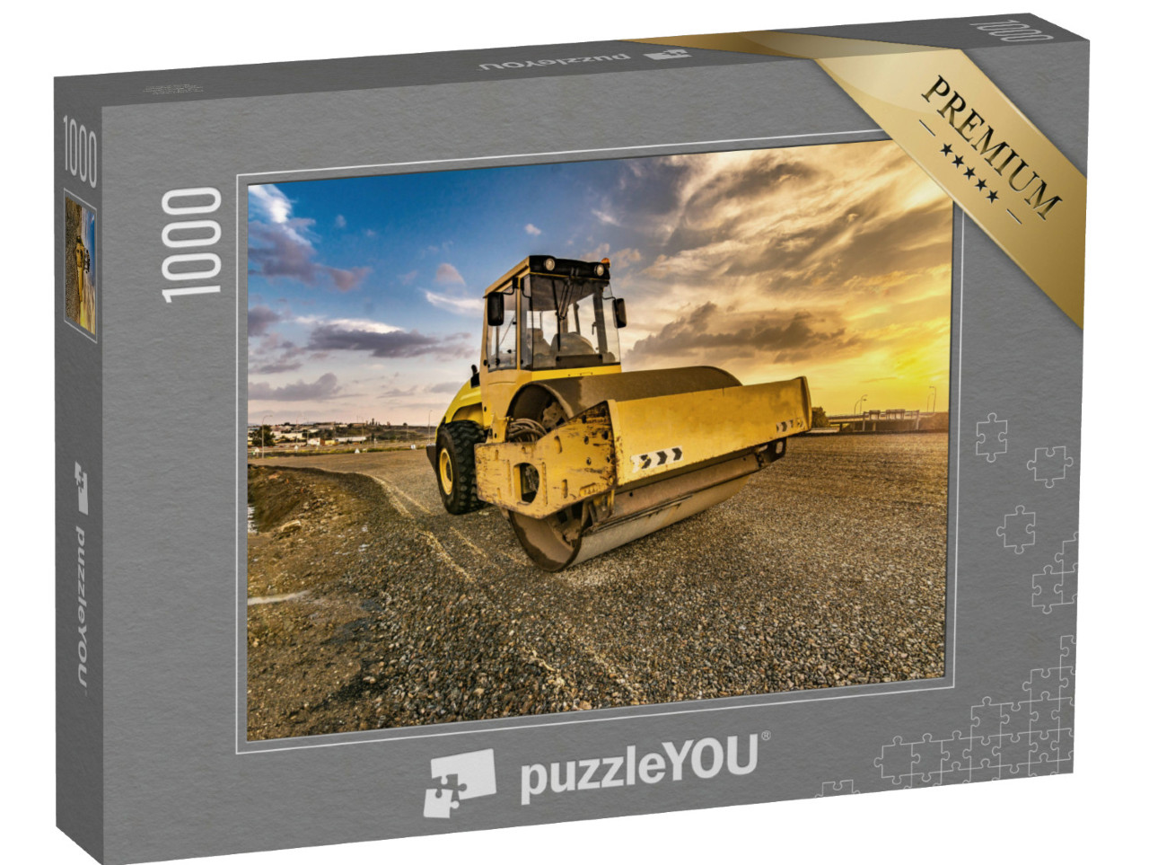 Puzzel 1000 stukjes „Stoomwals voor wegenbouw“