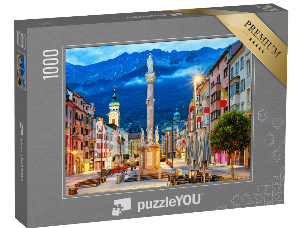 Puzzel 1000 stukjes „Innsbruck: oude stad in de bergen van Tirol“