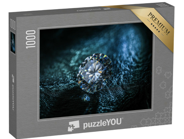 Puzzel 1000 stukjes „Rondgeslepen diamant en blauw licht“