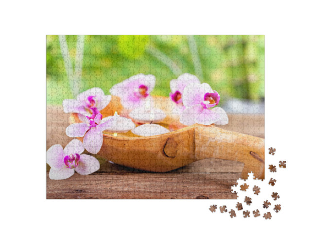 Puzzel 1000 stukjes „Kaarsen, orchidee“