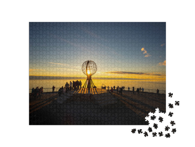 Puzzel 1000 stukjes „Zonsondergang op de Noordkaap, Noorwegen“