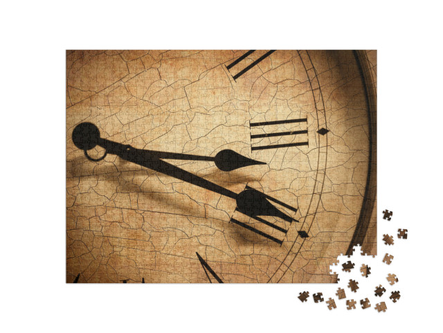 Puzzel 1000 stukjes „Klassieke wijzerplaat met barsten“