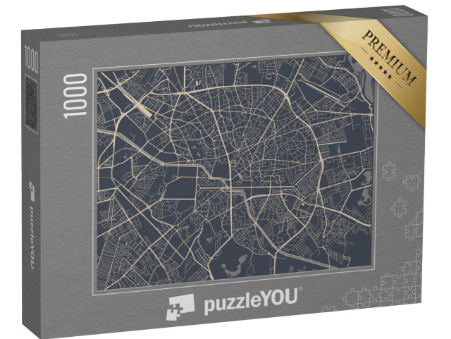 Puzzel 1000 stukjes „Kaart van de stad Boekarest, Roemenië“