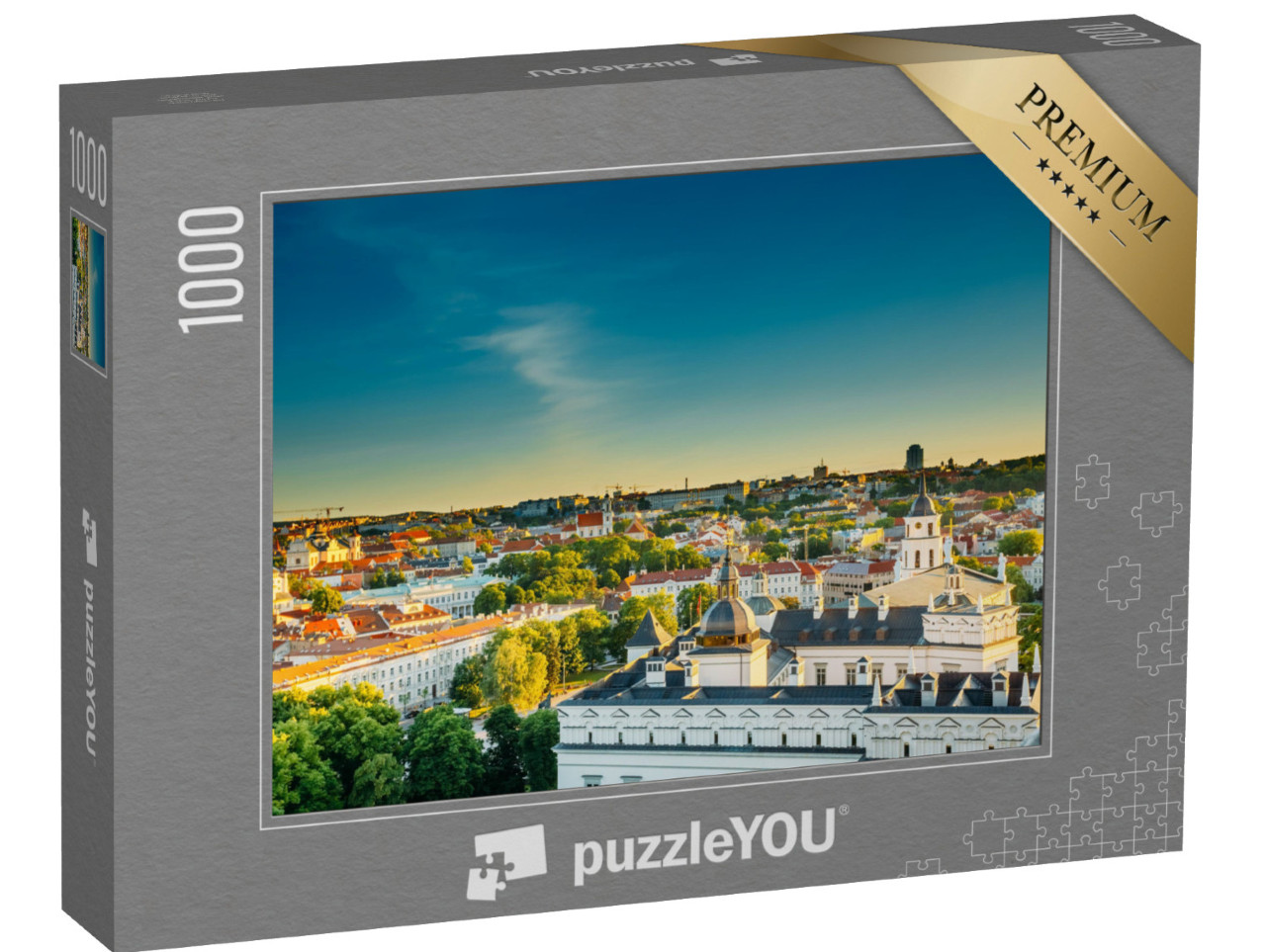 Puzzel 1000 stukjes „Vilnius 's avonds in de zomer, Litouwen“