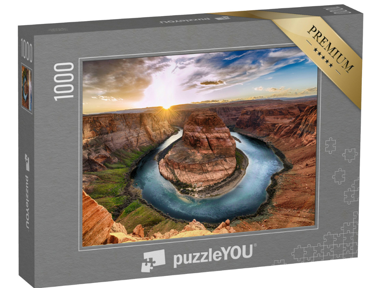 Puzzel 1000 stukjes „Adembenemende zonsondergang bij Horseshoe Bend, Colorado Canyon“
