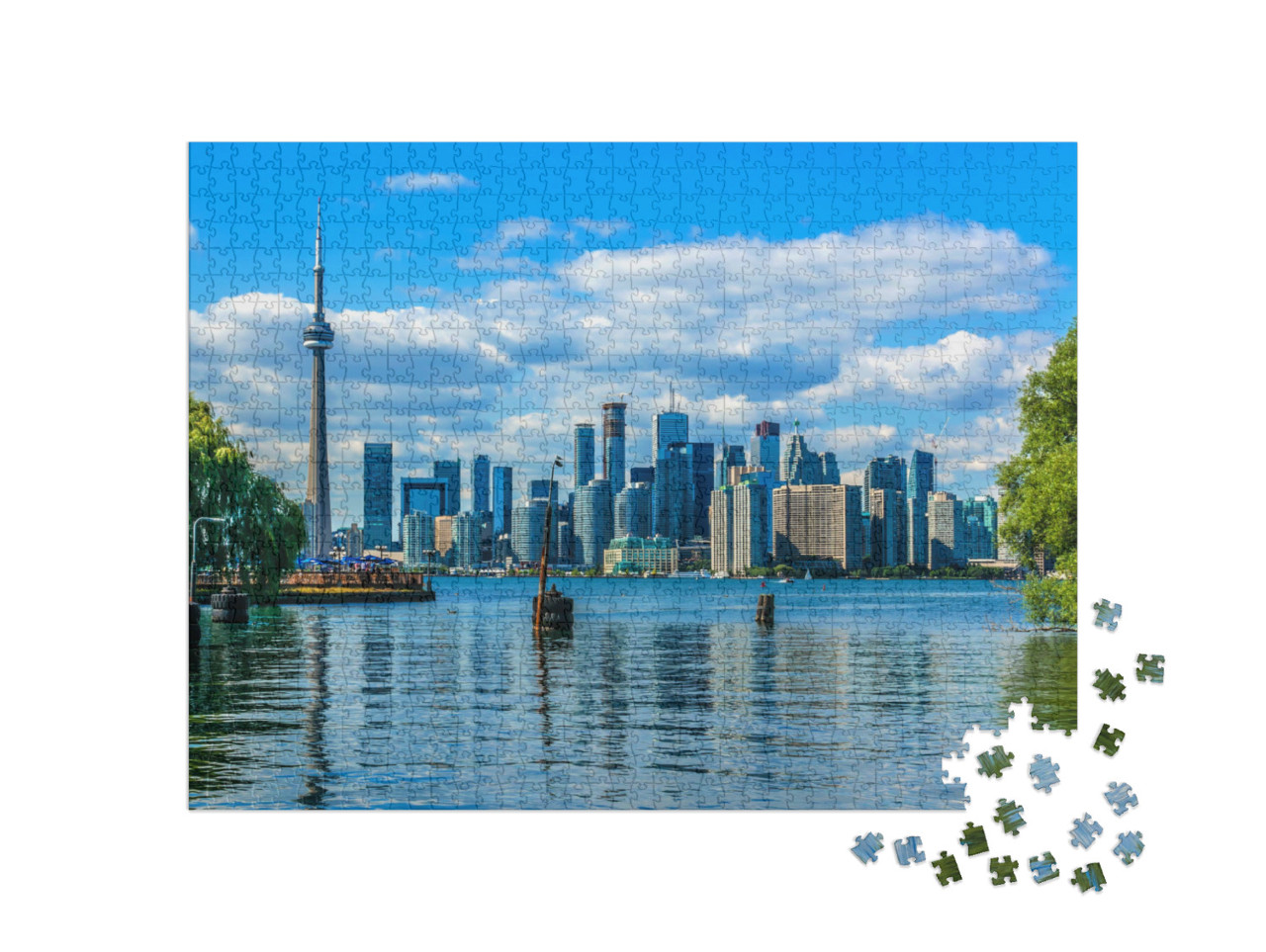 Puzzel 1000 stukjes „De skyline van Toronto boven het meer, Canada“