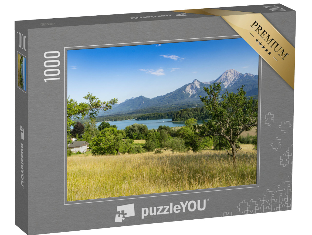 Puzzel 1000 stukjes „Panoramisch uitzicht op het meer van Ossiach, Karinthië“