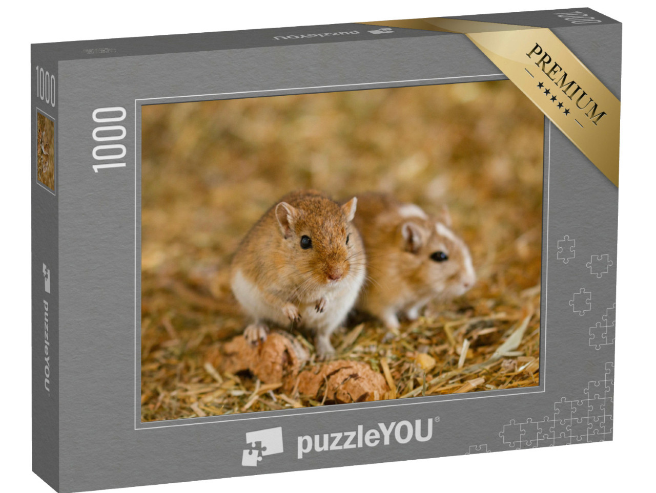 Puzzel 1000 stukjes „Twee Mongoolse gerbils“