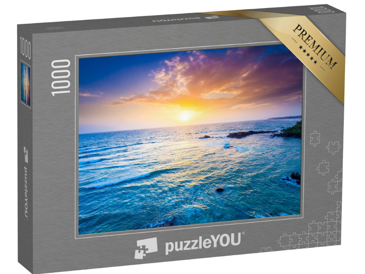 Puzzel 1000 stukjes „Indische Oceaan bij zonsondergang, Sri Lanka“