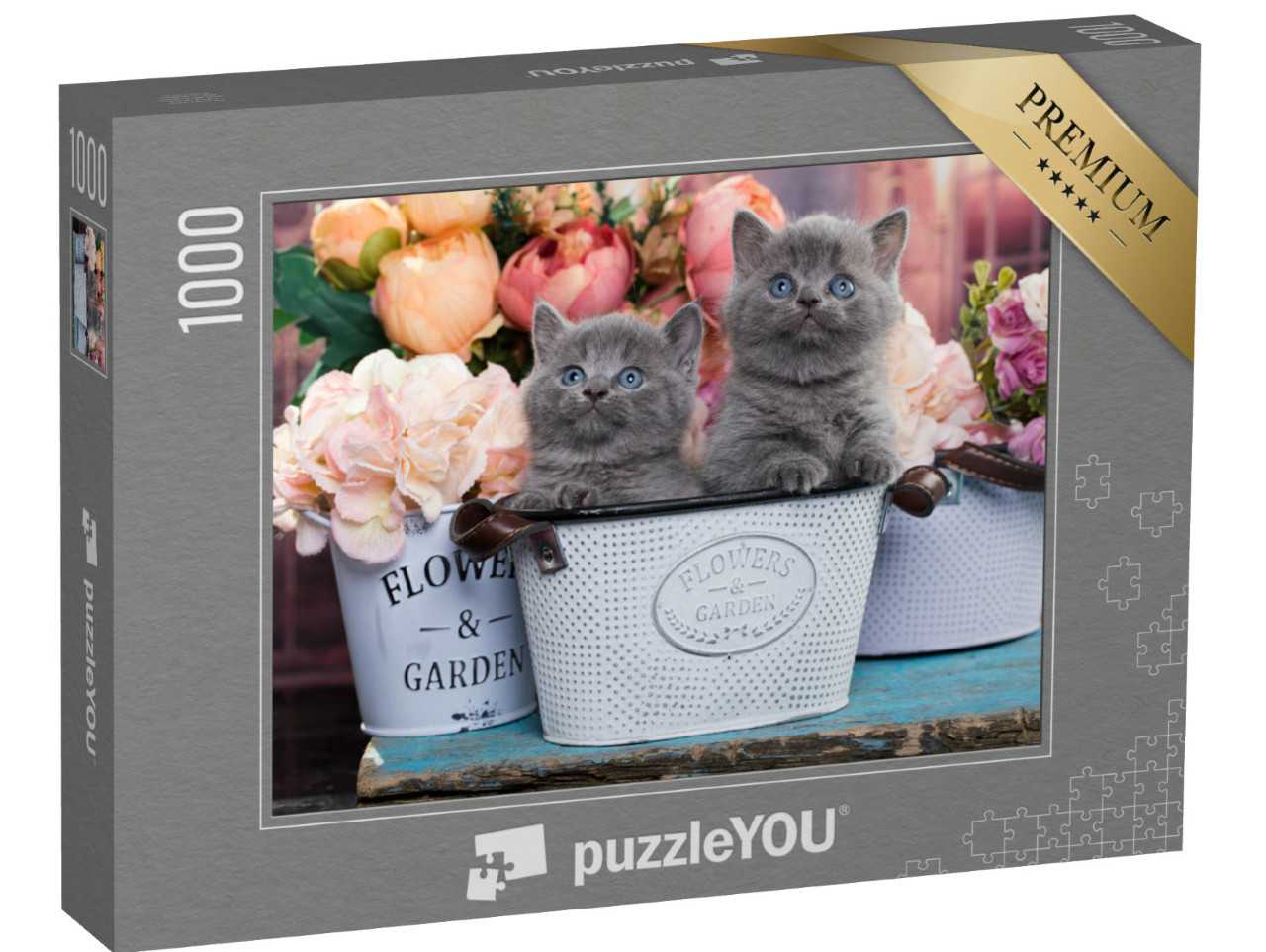 Puzzel 1000 stukjes „Katje in een bloempot“