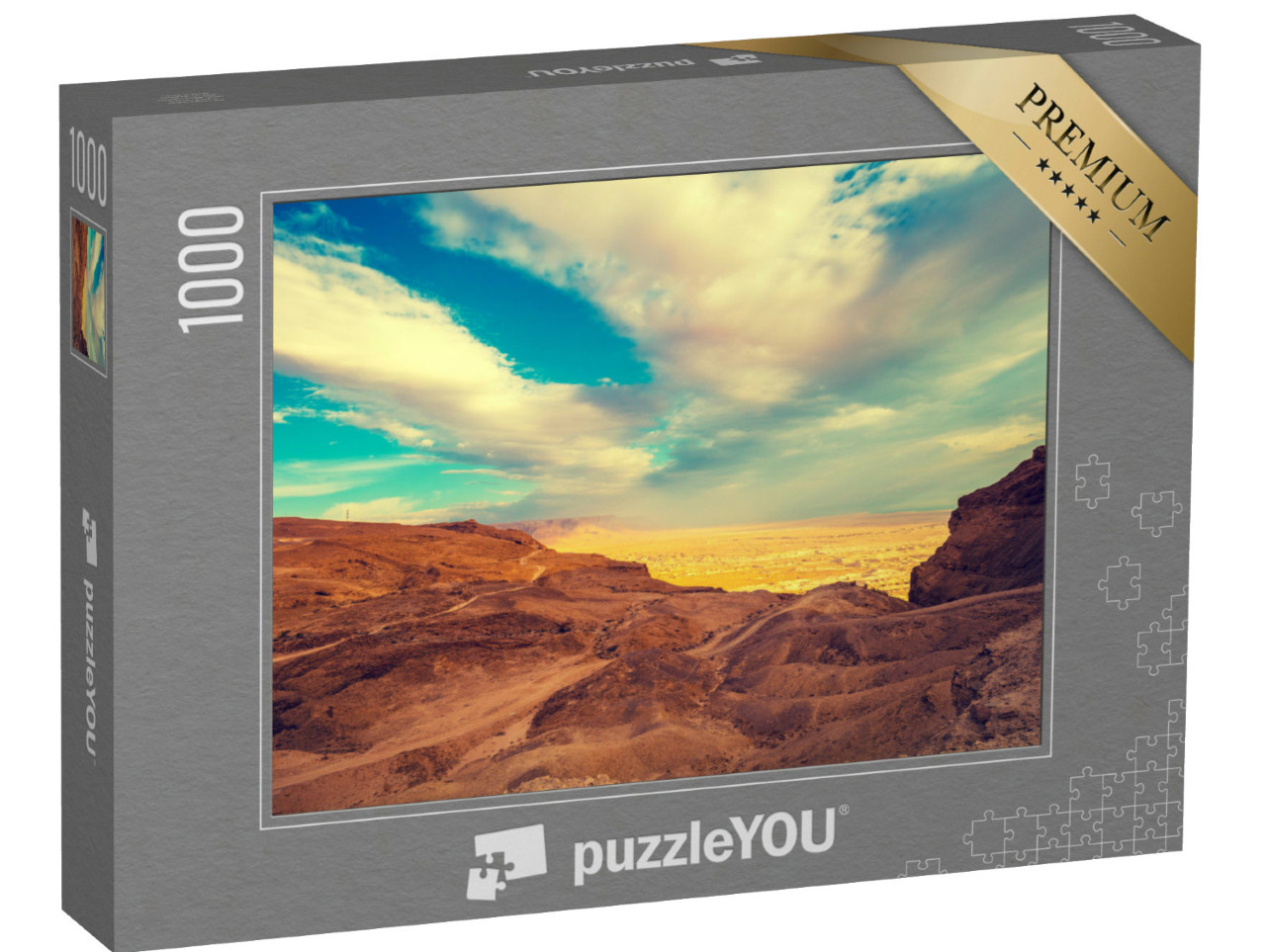 Puzzel 1000 stukjes „Uitzicht vanaf Masada naar de vallei in de Judeawoestijn, Israël“