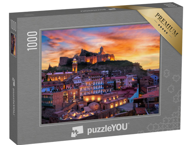 Puzzel 1000 stukjes „Tbilisi in de stralende zonsondergang, Georgië“