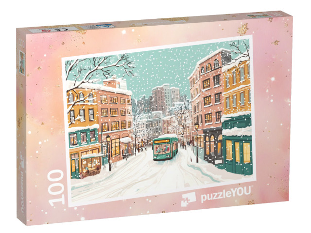 Puzzel 100 stukjes „Sneeuwvlokkenstad“