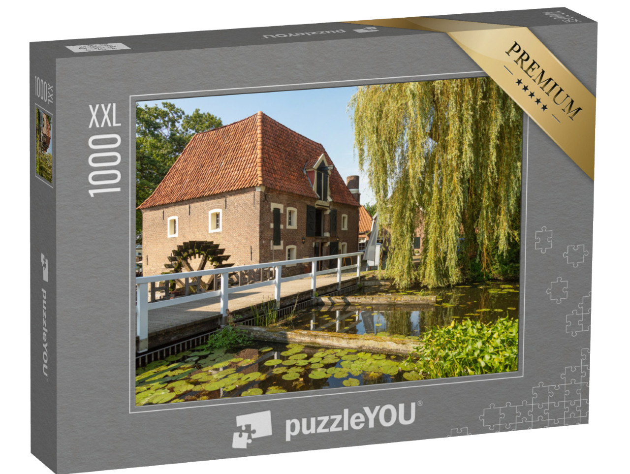 Puzzel 1000 stukjes XXL „Watermolen en sluis in het pittoreske dorpje Borculo in de Achterhoek“