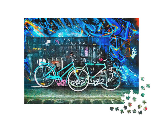 Puzzel 1000 stukjes „Fietsen en graffiti“
