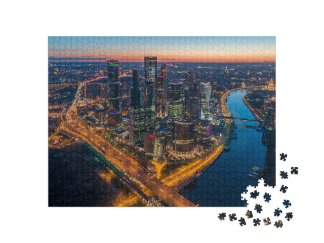 Puzzel 1000 stukjes „Moscow City International Business Centre, Moskou, Rusland“