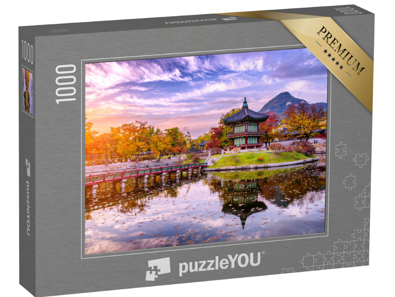 Puzzel 1000 stukjes „Waterpaviljoen bij paleis Gyeongbokgung, Seoul, Zuid-Korea“