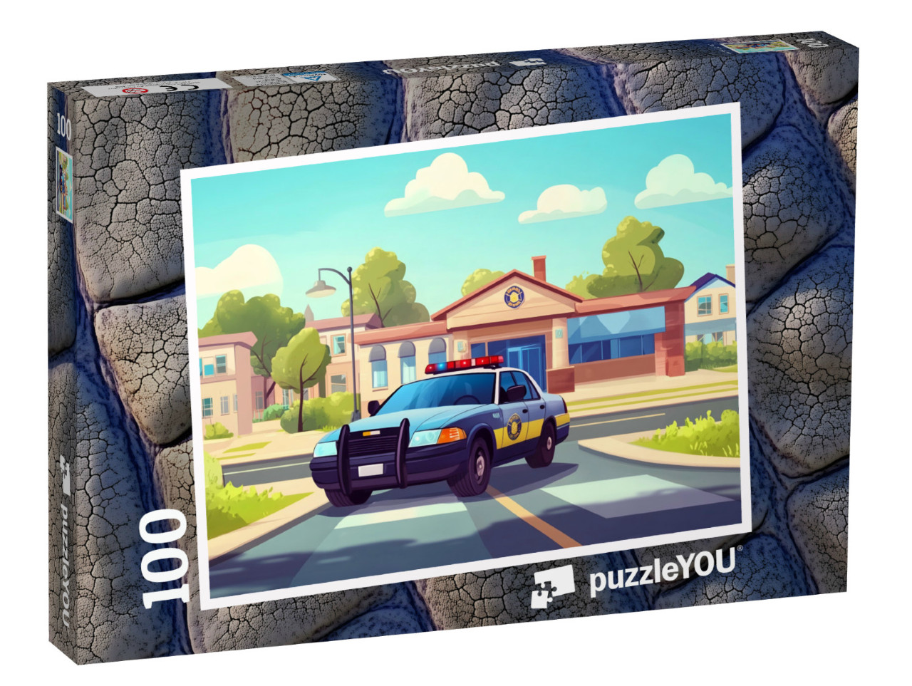 Puzzel 100 stukjes „De politieauto in actie“