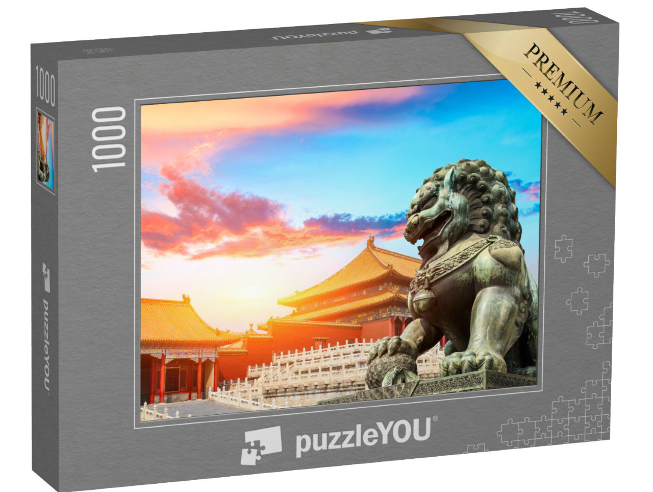 Puzzel 1000 stukjes „Bronzen leeuw in de Verboden Stad, Beijing“