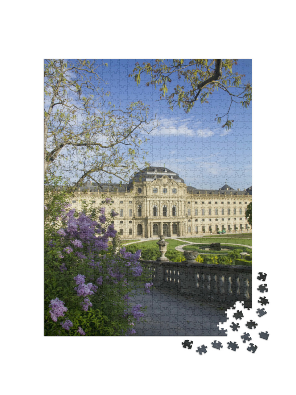 Puzzel 1000 stukjes „Bloemen voor Residentie Würzburg in Duitsland“