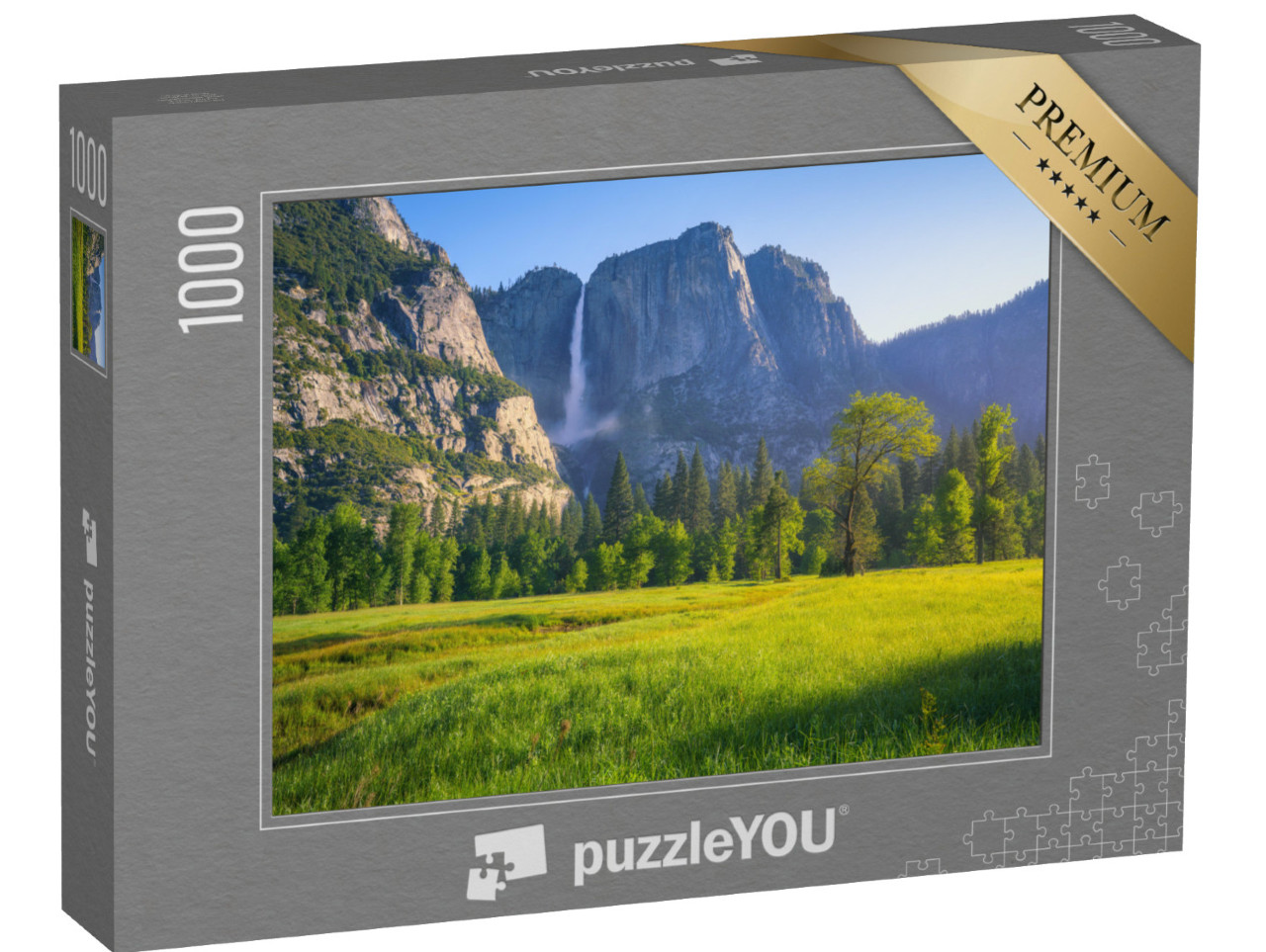 Puzzel 1000 stukjes „Indrukwekkende Yosemite watervallen, Californië, VS“