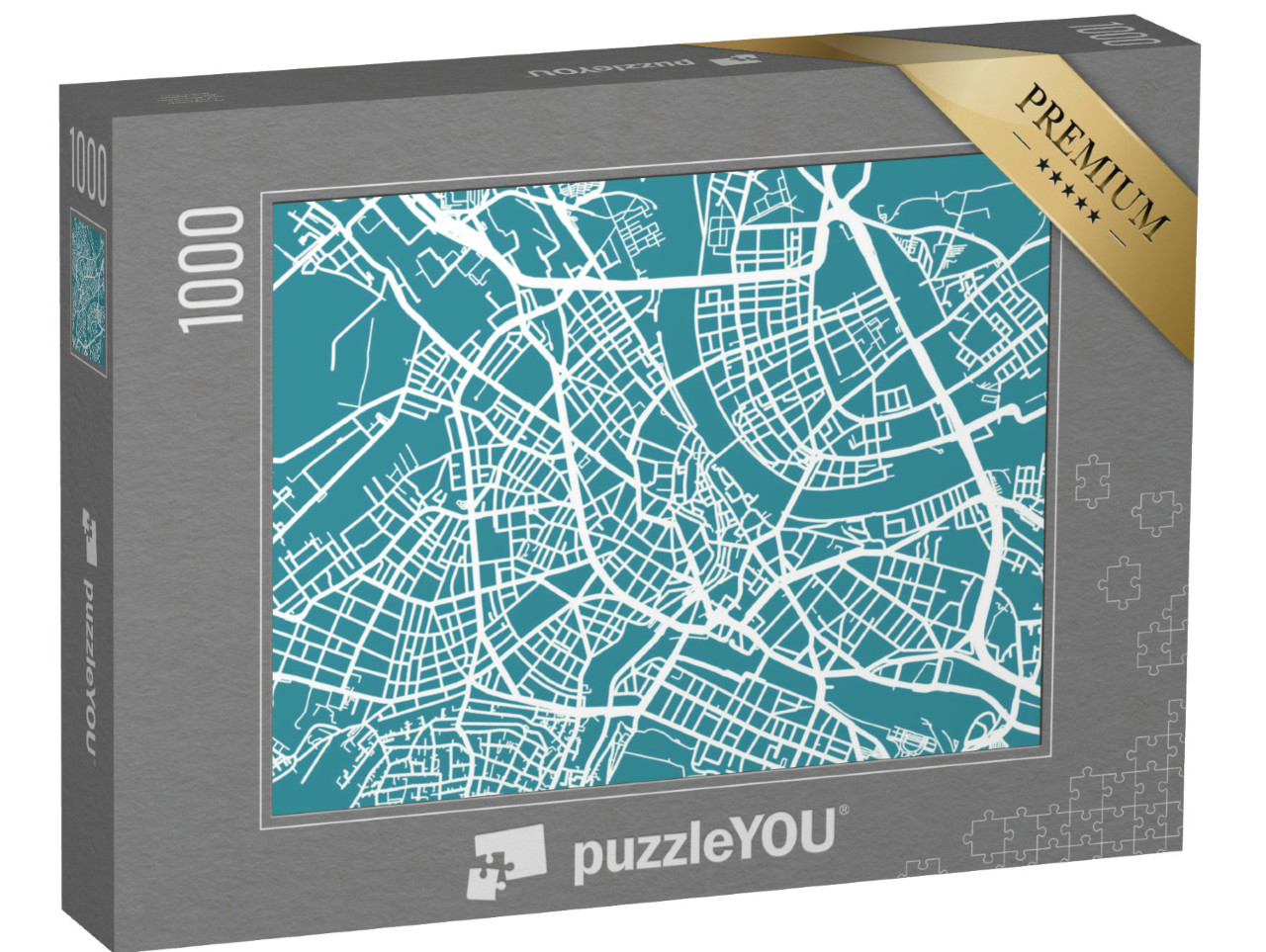 Puzzel 1000 stukjes „Gedetailleerde vectorkaart van Bazel“
