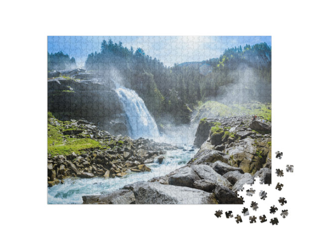 Puzzel 1000 stukjes „Krimml watervallen, Nationaal Park Hohe Tauern, Salzburg, Oostenrijk“