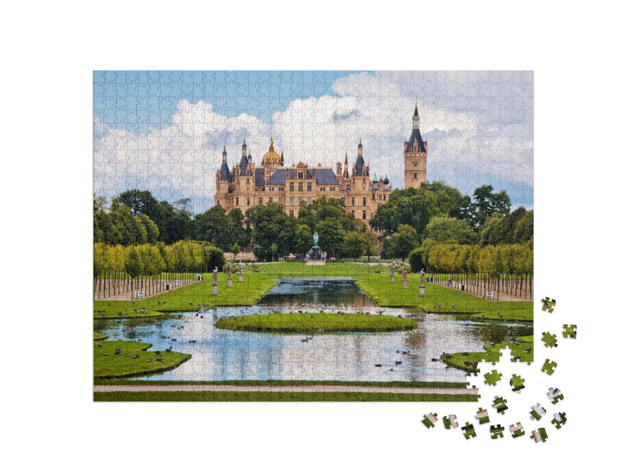 Puzzel 1000 stukjes „Het sprookjeskasteel in Schwerin“