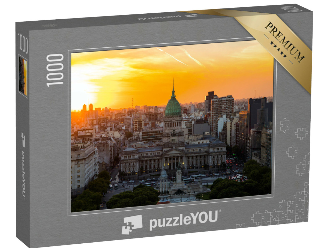 Puzzel 1000 stukjes „Nationaal Congrescentrum van Buenos Aires bij zonsondergang“